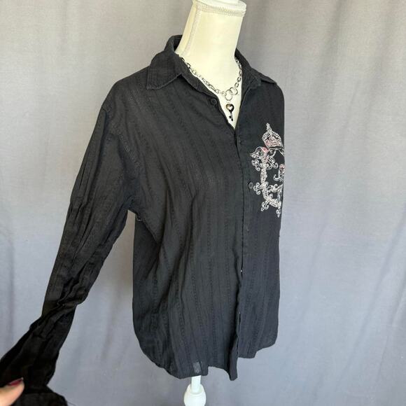 Grunge button up with graphic - Picture 2 of 4